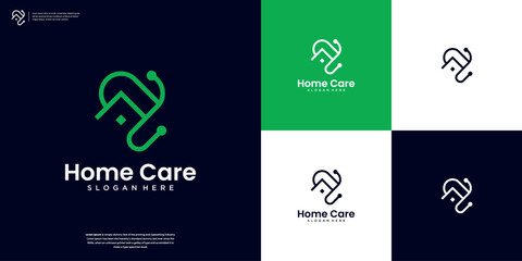 Home care logo design inspiration - obrazy, fototapety, plakaty