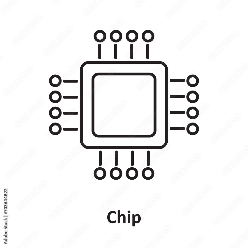 Poster chip icon. chip icon for banners, and web devlopment vector simple illustration on white background.