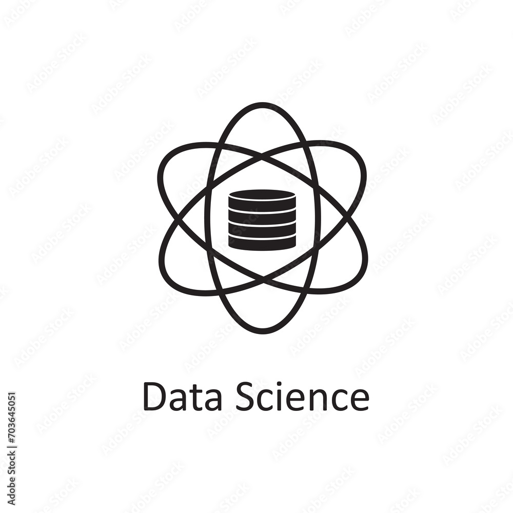 Poster data science icon, data science icon for web design, apps, simple flat illustration on white backgro