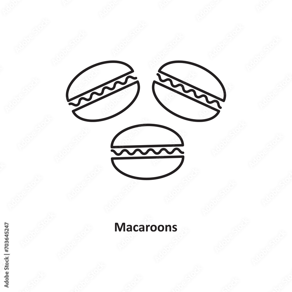 Poster macaroons icon. creative simple macaroons icon for web and mobile flat illustration on white backgro