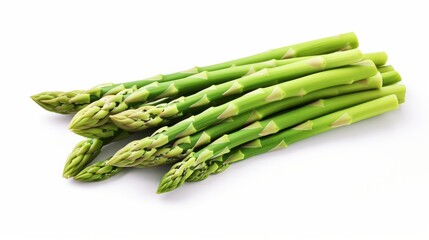 Fresh green asparagus isolated on white background isolated on white background,. Created using Generative AI Technology