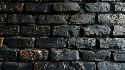 Black brick wall texture for graphic design or wallpaper