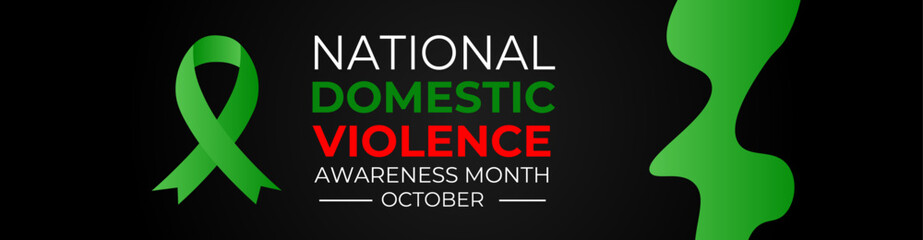 National domestic violence awareness month is observed every year in october. Domestic violence awareness month. suit for banner, greeting card, poster, brochure, cover, website, with background. - obrazy, fototapety, plakaty