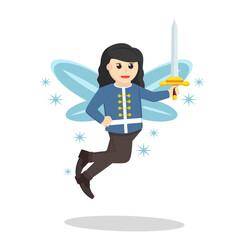 Female Fairy Royal Guard design character on white background
