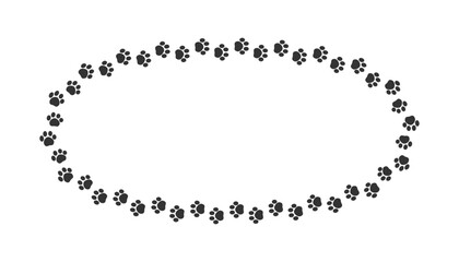 Animal paw print silhouette long frame clipart