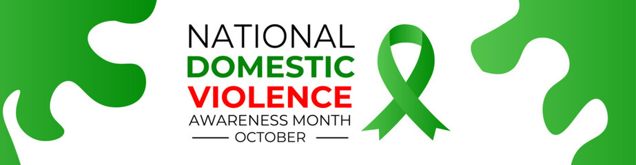 National domestic violence awareness month is observed every year in october. Domestic violence awareness month, background with purple ribbon. banner, cover, poster, website. Vector illustration - obrazy, fototapety, plakaty