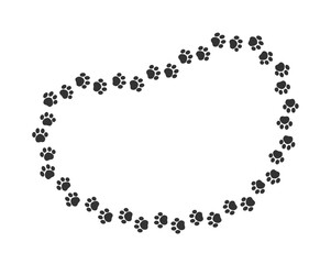 Animal paw print silhouette abstract frame clipart