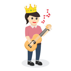 modern princess singing with guitar