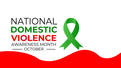 October is National domestic violence awareness month. Stop Domestic violence concept. Stop violence against women concept. Aware people about domestic violence. Women rights concept. vector - obrazy, fototapety, plakaty