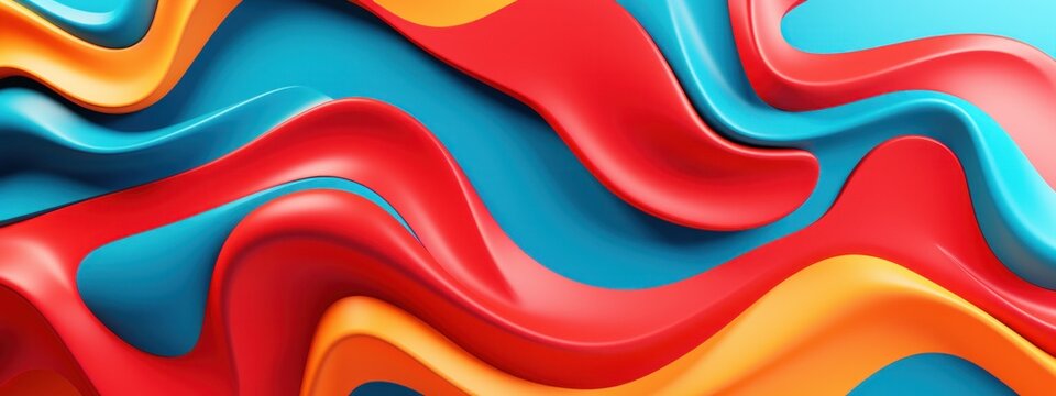 Colorful wavy '90s design with a smooth, flowing texture, conveying movement and a playful retro aesthetic.