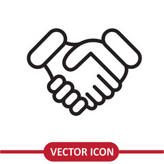 Simple handshake line icon. Vector sign for mobile app and web sites. flat illustration on white background..eps