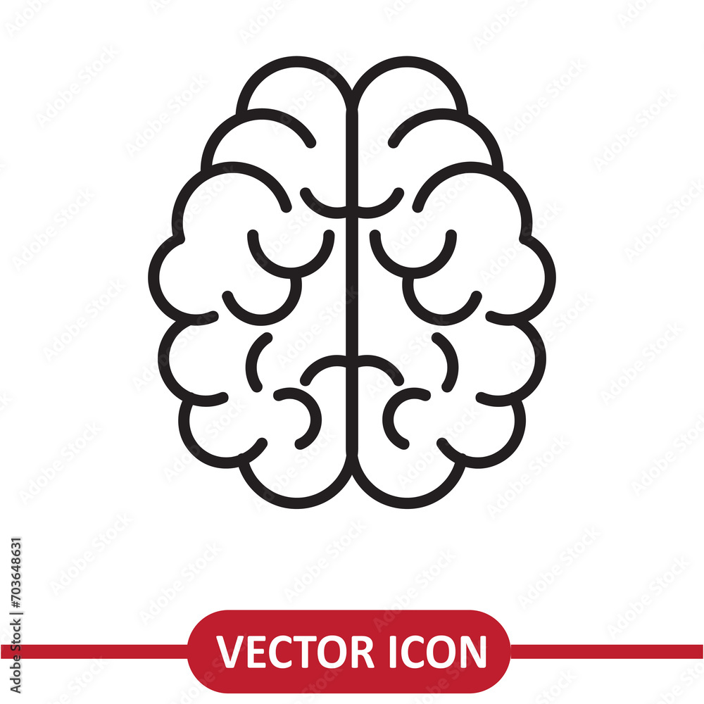 Poster brain icon vector. simple brain sign, flat icon for web site and mobile app..eps