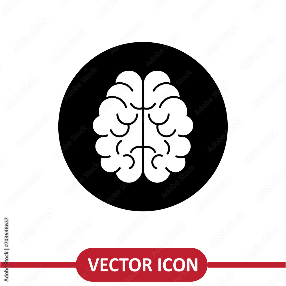 Poster brain icon vector. simple brain sign, vector flat simple illustration on white background..eps