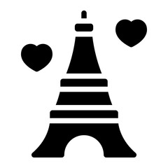 eiffel tower glyph icon