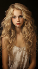 Naklejka premium Beautiful blond woman, beautiful blond girl, bloond woman, blond girl, white hair, blond woman portrait