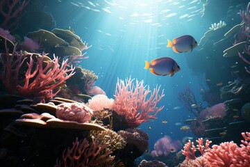 Fototapeta na wymiar 水中を泳ぐ魚,Generative AI AI画像