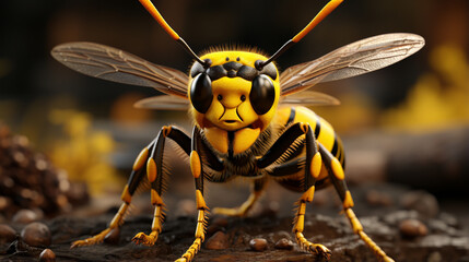 bee on yellow background