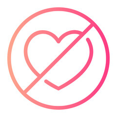 no love gradient icon