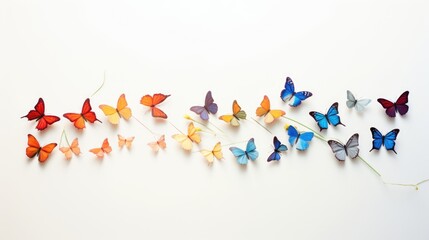 A minimalist Women's Day greeting card featuring vibrant butterflies 