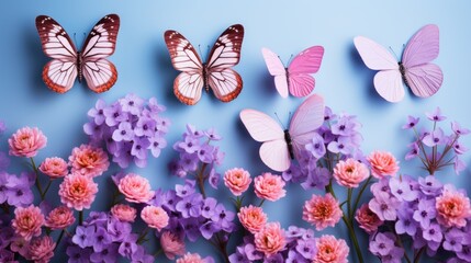 A minimalist Women's Day greeting card featuring vibrant butterflies 