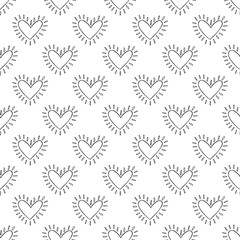 Seamless pattern with hand drawn heart doodle for decorative print, wrapping paper, greeting cards and fabric