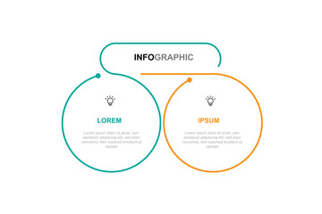 Two line process infographic template vector element 