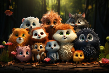 an illustration of a diverse group of animal