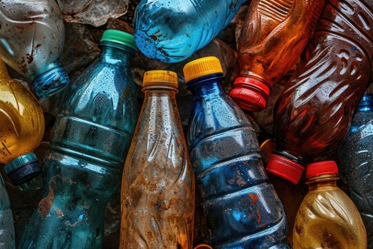 Full frame image of Used plastic bottles background