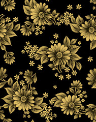 Floral Vector Seamless Black And White Pattern Design And Backgrounds 