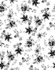 Floral Vector Seamless Black And White Pattern Design And Backgrounds 