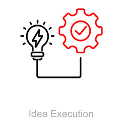 Idea Execution and idea icon concept 