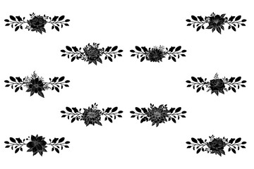 Naklejka premium Floral Flower Foliage Arrangement Wreath