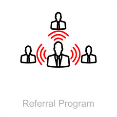 Referral Program and affilliate programing icon concept 