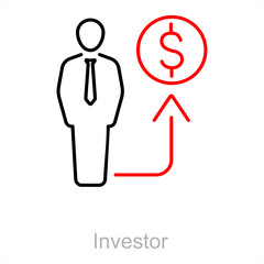 Investor and market icon concept 