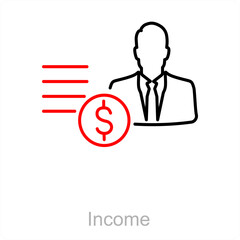 Income and cash icon concept