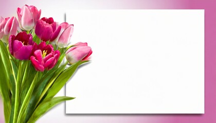 チューリップの花束とメッセージカード