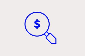 dollar sign in magnifying glass illustration. Vector illustration.	
