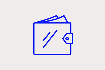 wallet with money illustration. Vector illustration.