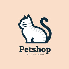 vector cat pet logo vector icon illustration
