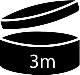Period After Opening 3 three months, shelf life vector icon in trendy Fill style. Round tub with cap opened. Pao symbol expiration date packaging symbol isolated on transparent background.