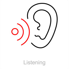 Listening and hear icon concept
