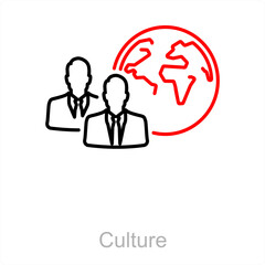 Culture and globe icon concept