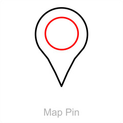 Map Pin and pin icon concept