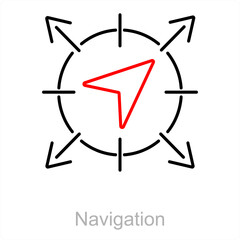 Navigation and map icon concept