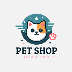 vector cat pet logo vector icon illustration