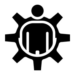 Business icon on glyph style