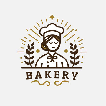 vector bakery shop logo emblem and mascot template
