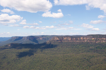 Blue Mountain National park on a partially cloudy day