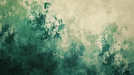 Foto op Canvas Grunge Background Texture in the Style Forest Green and Ivory - Amazing Grunge Wallpaper created with Generative AI Technology © Sentoriak