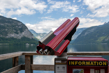 Telescope on the background of Lake Hallstattersee